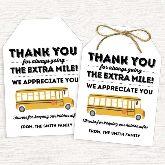 Thank You for Always Going the Extra Mile School Bus Driver - Etsy