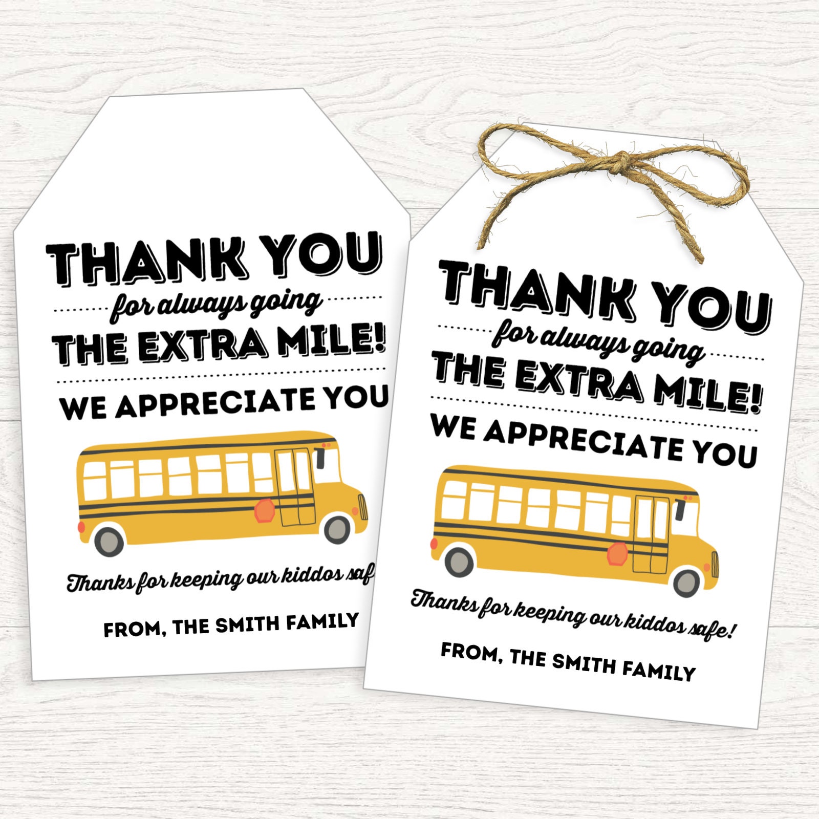 Thank You for Always Going the Extra Mile School Bus Driver Etsy