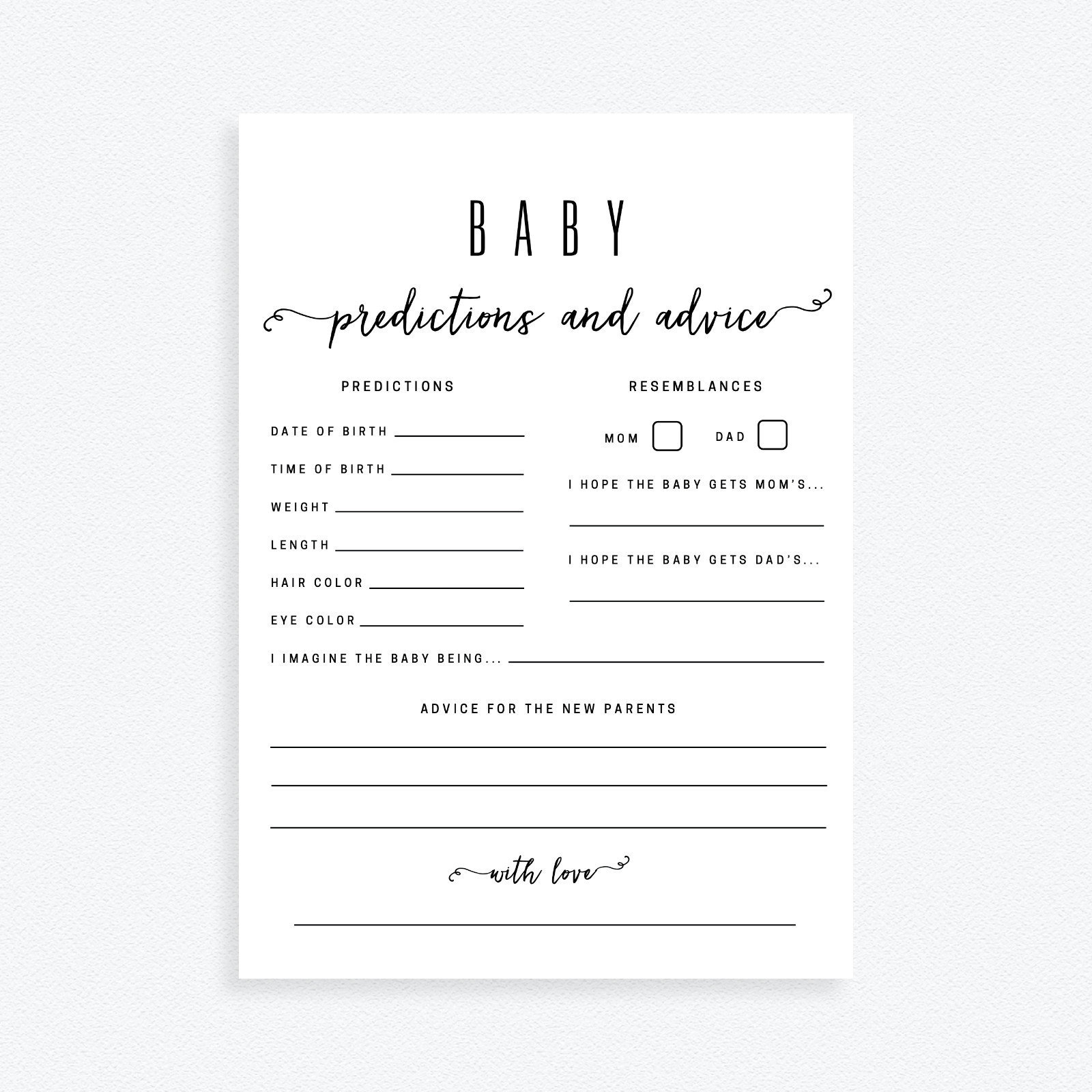 baby-predictions-and-advice-cards-baby-shower-predictions-etsy-new