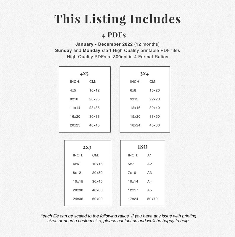 2023 Wall Calendar Printable Large Wall Calendar Giant Wall Etsy UK