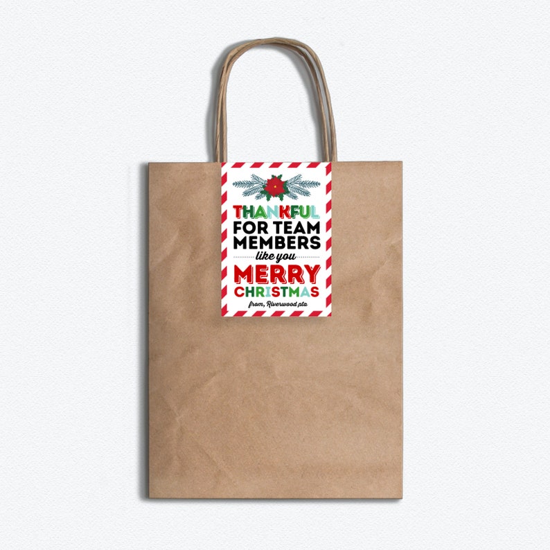 Thankful for Team Members Like You Merry Christmas Gift Tag Etsy