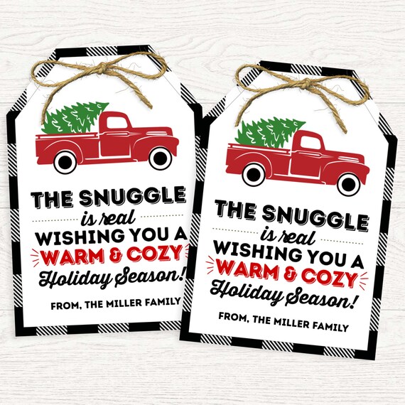 The Snuggle is Real Warm and Cozy Holiday Season Gift Tag Etsy