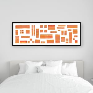 Modern art horizontal wall art, abstract printable, geometric art prints, living room decor, abstract shapes, long narrow wall art