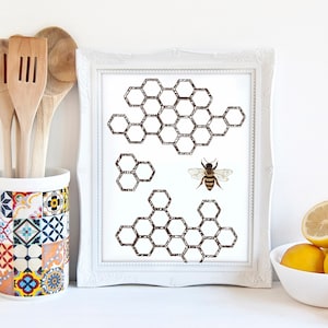 Cheerful Bee Art Print - Instant Download for Your Happy Space - Bee printable wall art