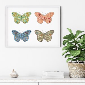 Butterfly art, colorful wall art, butterfly print, printable wall art, butterfly nursery, butterfly wall decor, wall art printable