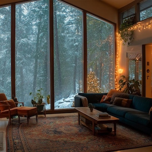 Cozy Winter Living Room Virtual Background: Zoom, Teams, WebEx (Digital Download)