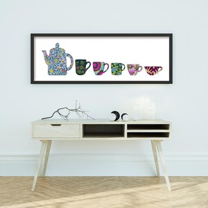 Vintage Teacup & Coffee Art Nouveau Print: Kitchen Coffee Bar Decor (Digital Download) image 4