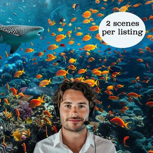 Underwater Zoom Virtual Background | Tropical Fish Scene & Ocean Office (Digital Download)