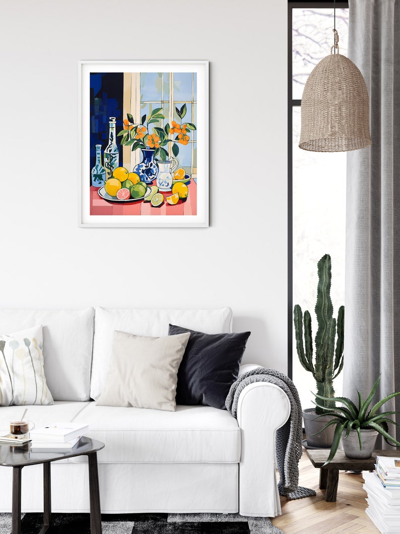 Matisse Still Life Lemon Print Colorful Wall Art for Kitchen Printable