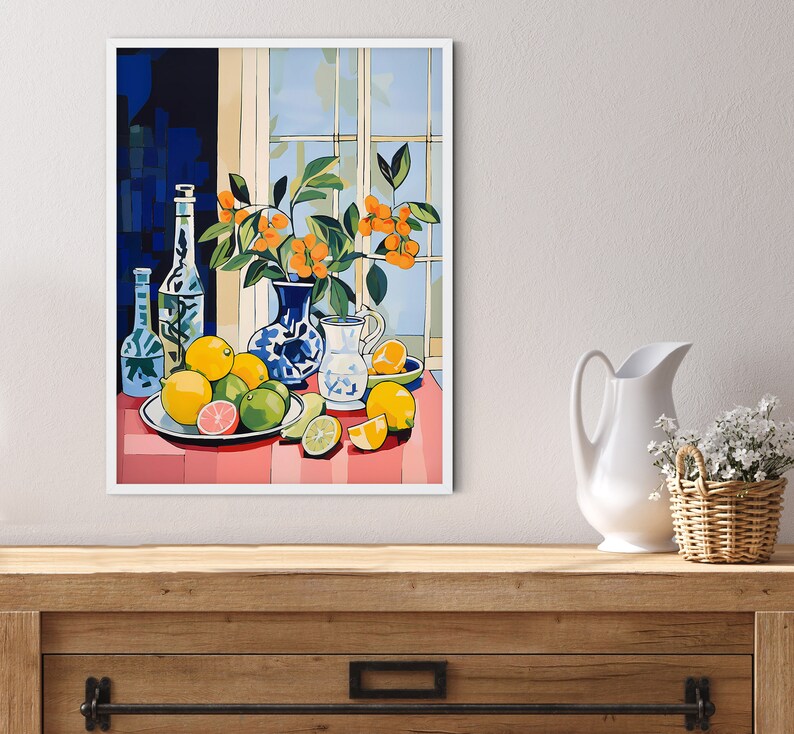 Matisse Still Life Lemon Print Colorful Wall Art for Kitchen Printable