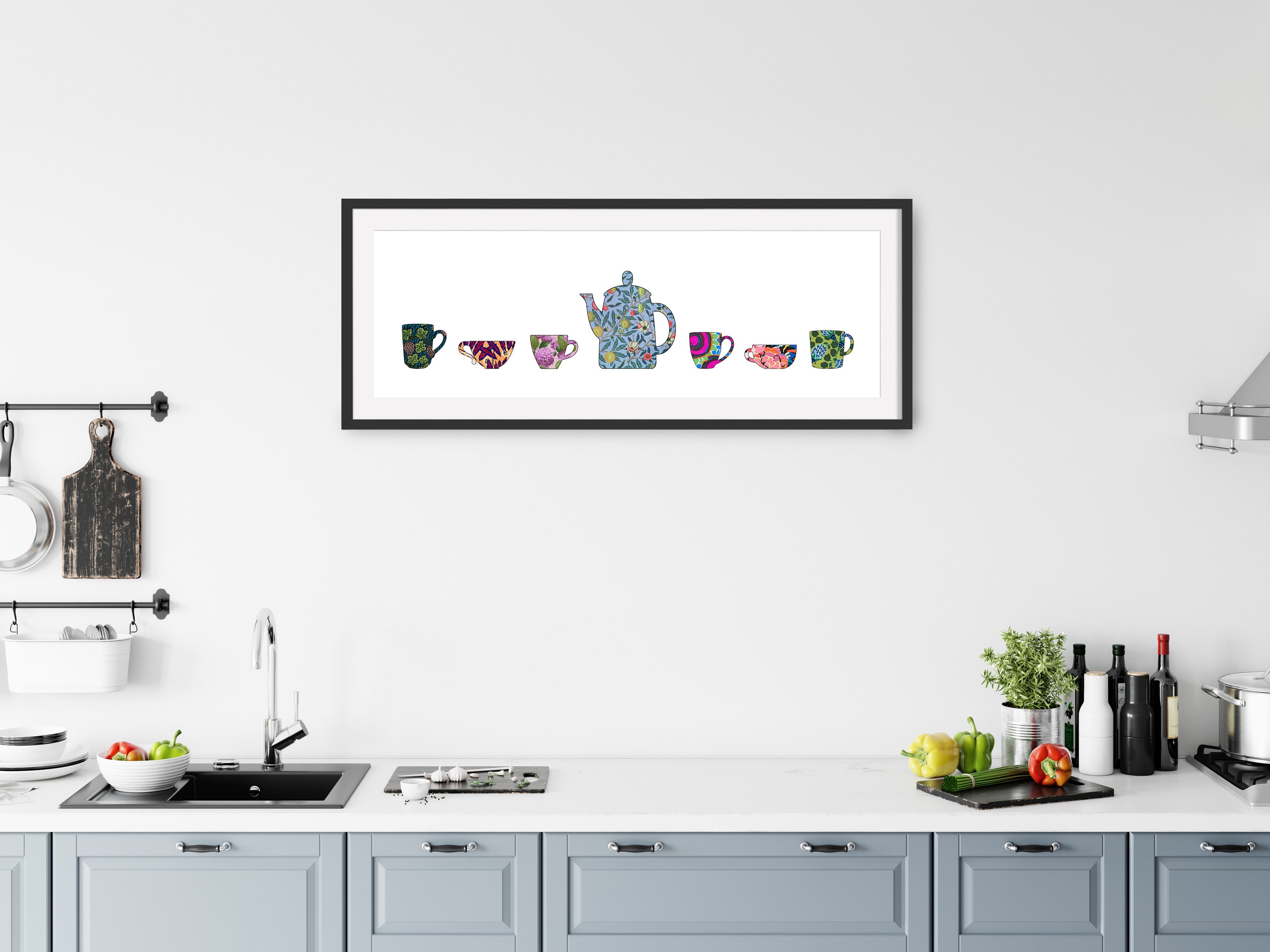 Long Narrow Art Kitchen Wall Art Long Horizontal Wall Art Etsy