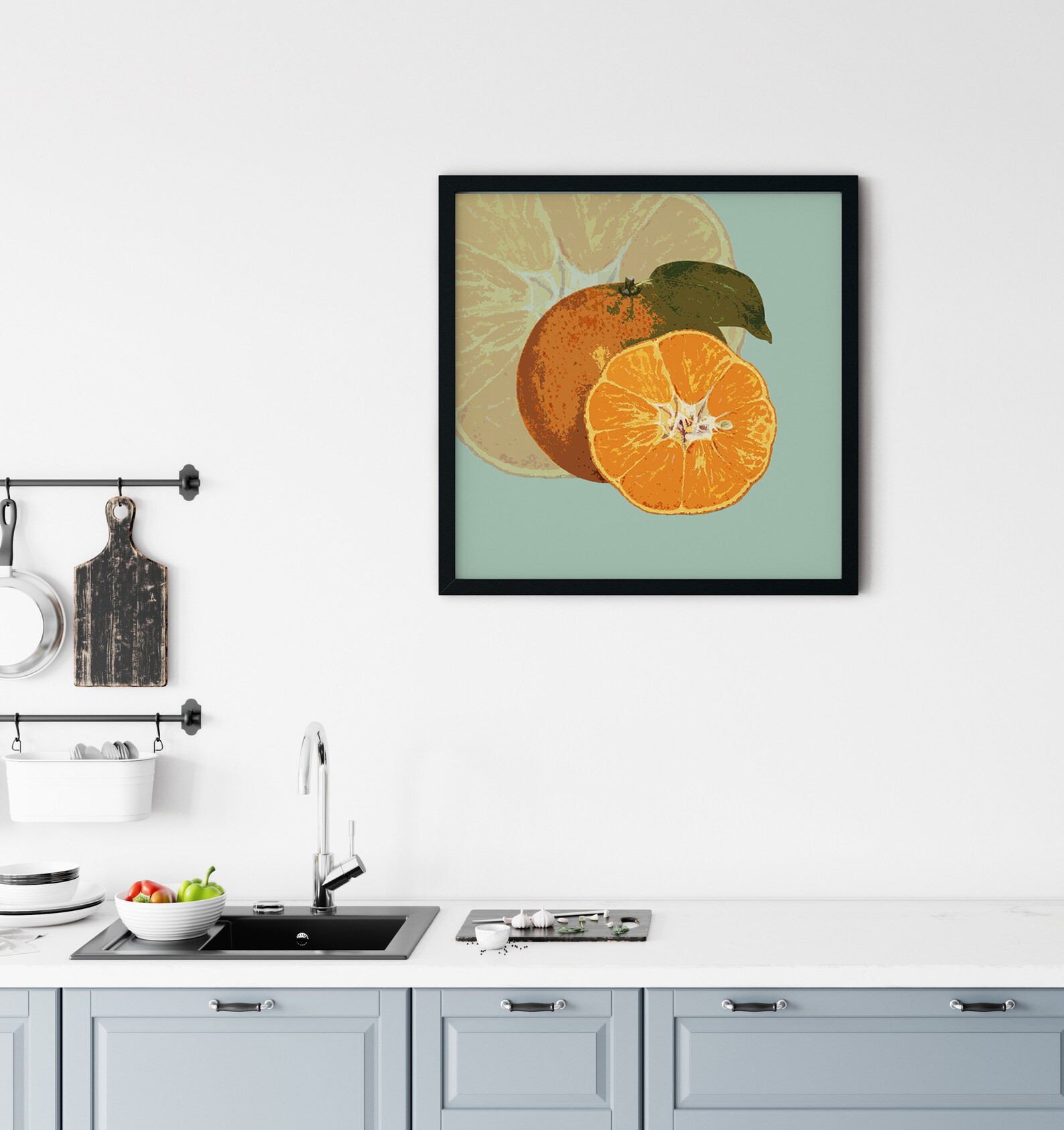 Orange printable wall art kitchen decor printable kitchen Etsy España