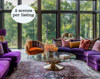 Elegant Living Room Virtual Background Bundle (1920x1080 px)