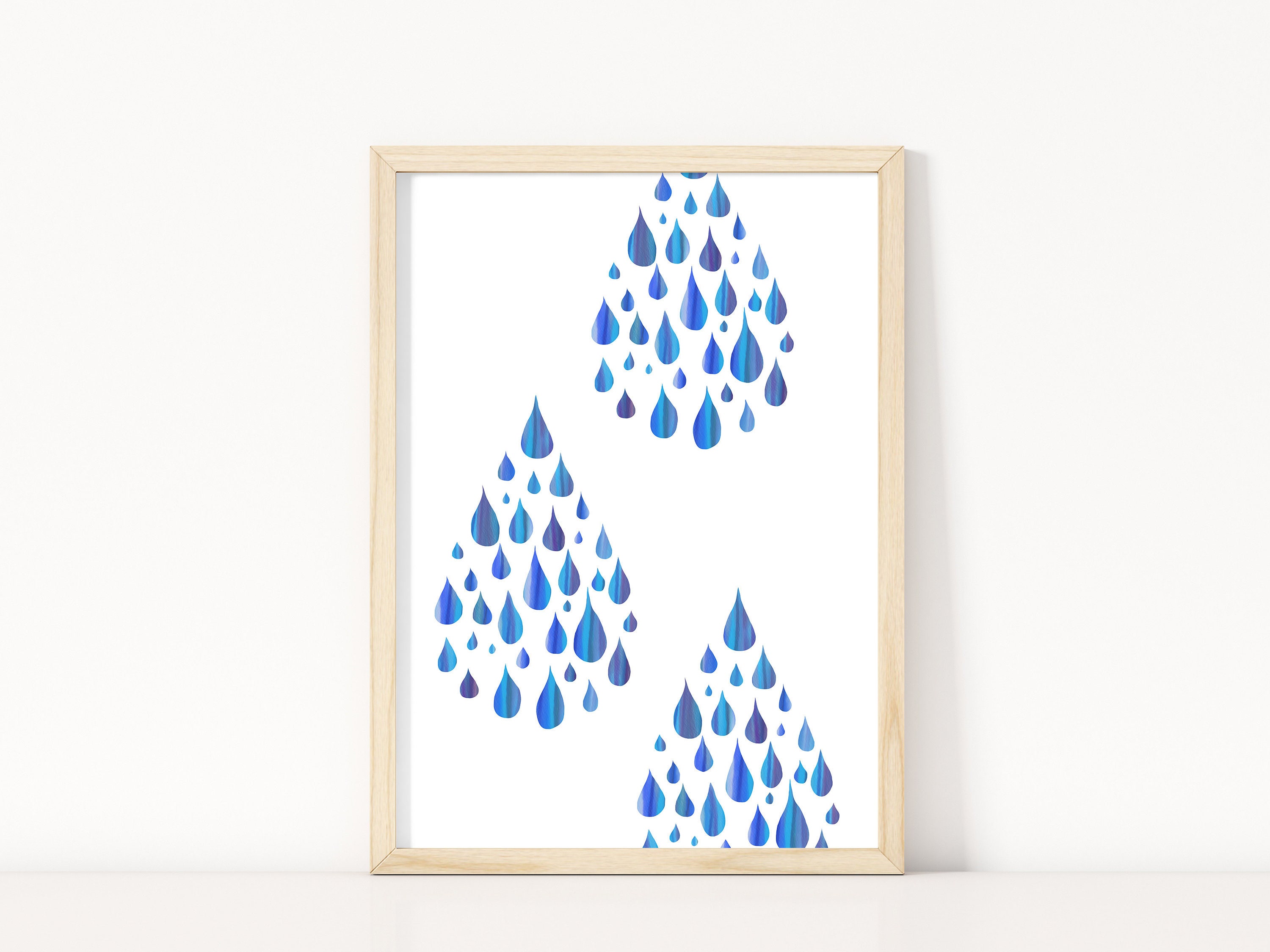 Raindrop Art Print Bathroom Wall Art Rain Art Print Etsy UK