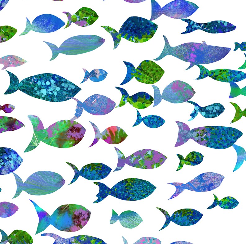 Bathroom Decor Fish Wall Art Bathroom Wall Art Fish Print Etsy