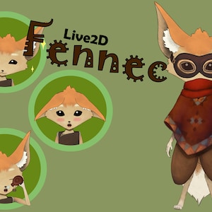 2D Vtuber Model Fennec for Adoption / in a single copy / fully rigged