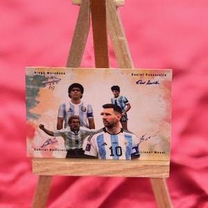 Kundenspezifische Karte Vier Unterschriften (Diego Maradona - Daniel Passarella - Gabriel Batistuta - Lionel Messi)