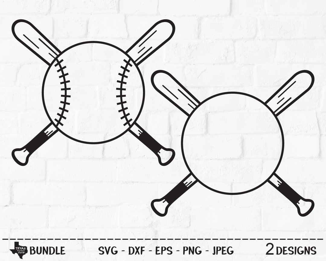 Crossed Bats \u0026 Ball Bundle SVG, Cut File, Sports Shirt Design, Baseball,  Softball, Frame, Outline, Girls, Boys, Cricut, Silhouette, DXF, PNG - Etsy, image size:1080x864