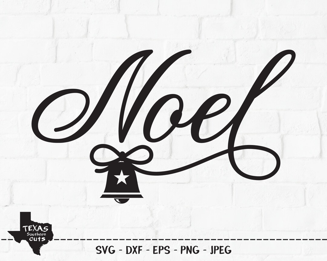 Noel SVG, Cut File, Christmas Holiday Shirt Design, Cute Bell, Bow