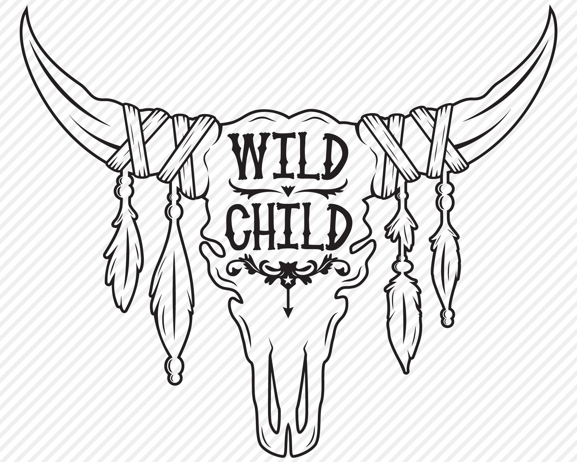 Cow Skull Bundle SVG Cut File Country Shirt Design Hippie | Etsy