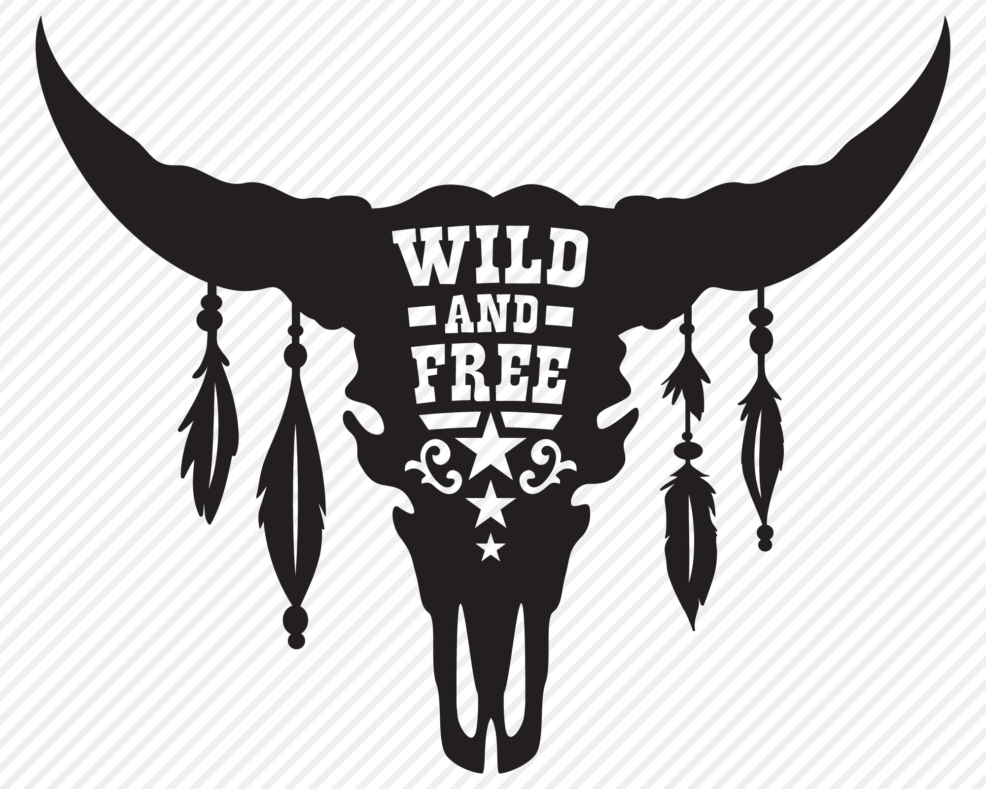 Download Cow Skull Bundle SVG Cut File Country Shirt Design Hippie ...