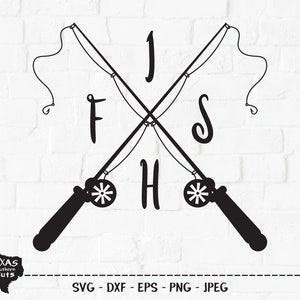 Fisch SVG, geschnitten Datei, Angeln Shirt Design, Angeln Pole, See Leben, Sommer im Freien, Familiencampingplatz, Haken, Rolle, Cricut, Silhouette, DXF, PNG