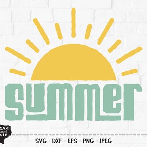 SVG de verão, arquivo cortado, sol de verão, luz do sol, design de camisa de férias de verão, vida na praia, aventura em acampamento, lago, cricut, silhueta, DXF, PNG