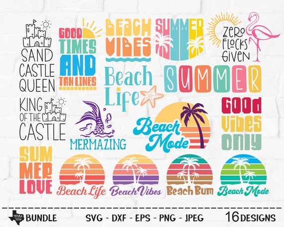Summer Bundle SVG Cut Files Vacation Shirt Designs - Etsy