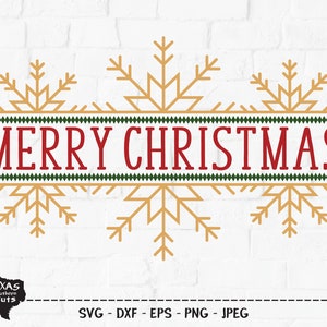 Merry Christmas SVG, Cut File, Christmas Holiday Shirt Design, Frosty Snowflakes, Vintage, Winter Wonderland, Cricut, Silhouette, DXF, PNG