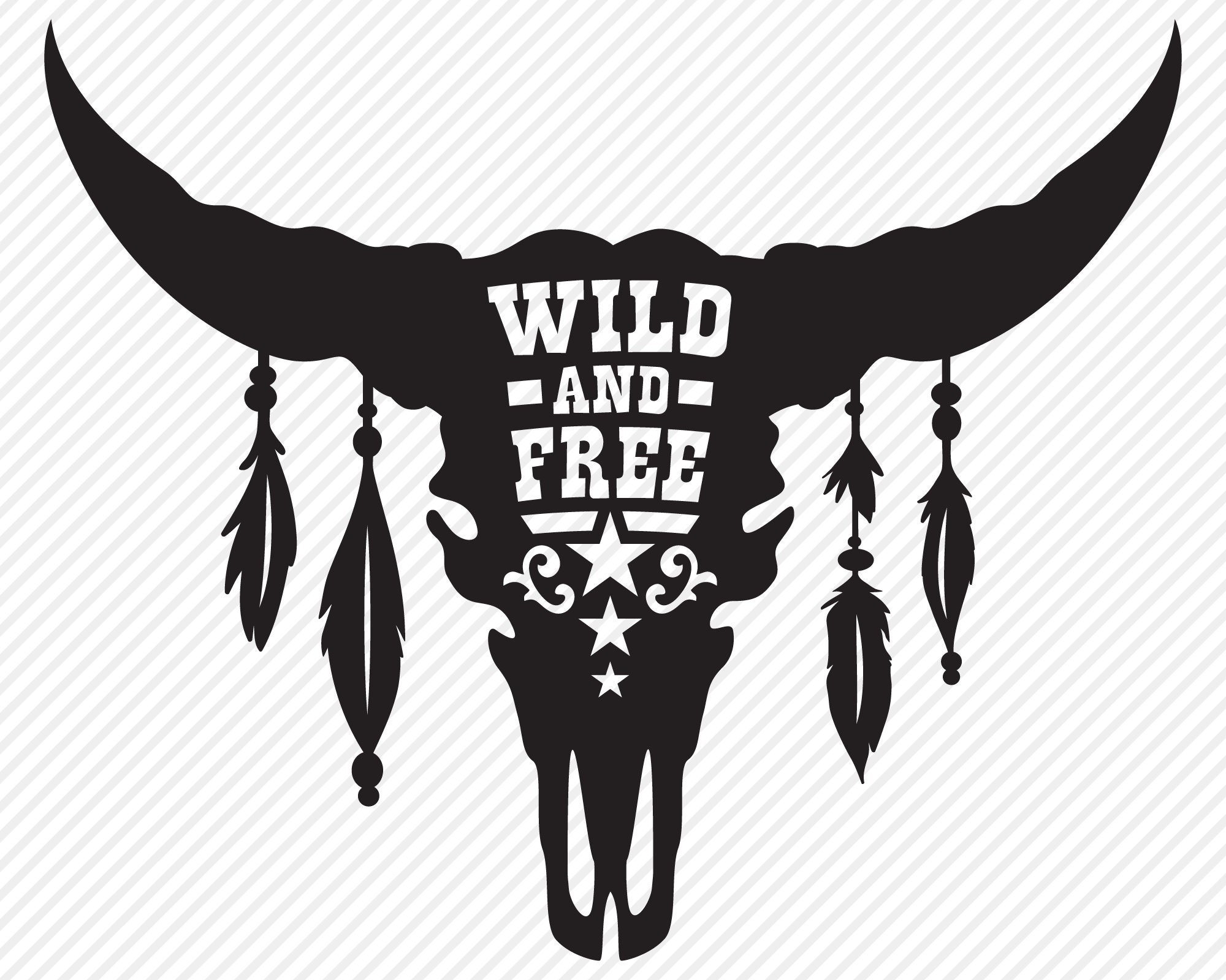 Wild And Free SVG Cut File Southern Cow Skull Shirt Design | Etsy