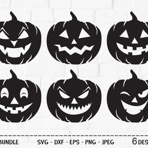 Pumpkin Patch Bundle SVG, Cut File, Halloween Shirt Design, Scary Jack O Lantern Pumpkins, Haunted House Decor, Cricut, Silhouette, DXF, PNG