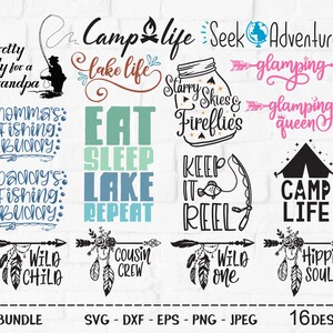 Paquete al aire libre SVG, archivo de corte, diseño de camisa al aire libre, aventura, vida de campamento, flecha tribal hippie, pesca en el lago, cricut, silueta, DXF, PNG