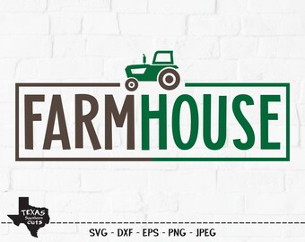 Boerderij SVG, Cut File, Farm House Sign Design, Country Farming Lifestyle, Farmer Shirt Design, Groene Tractor, Cricut, Silhouet, DXF, PNG