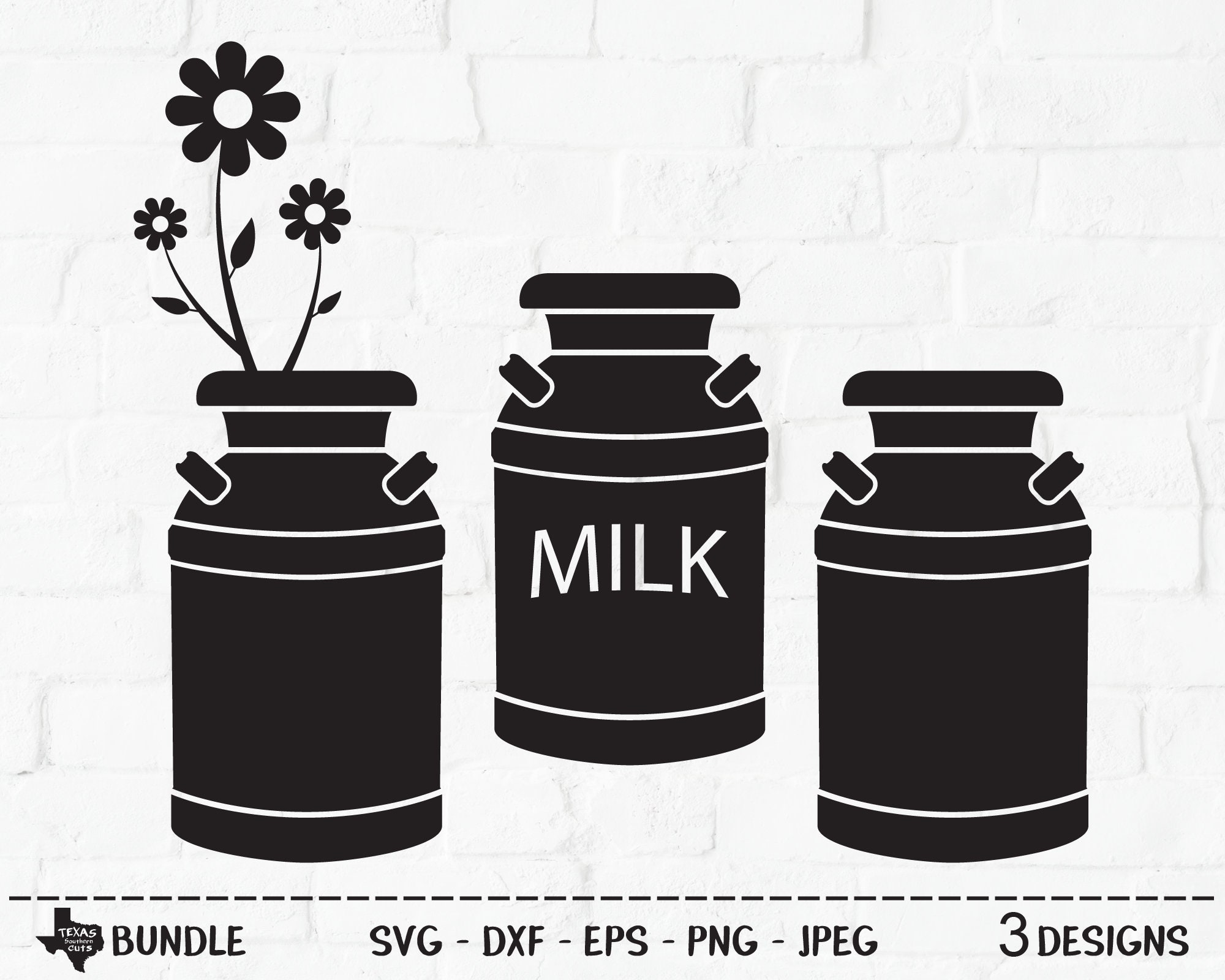 Milk Can Bundle SVG Cut Files Country Design Assets Etsy UK