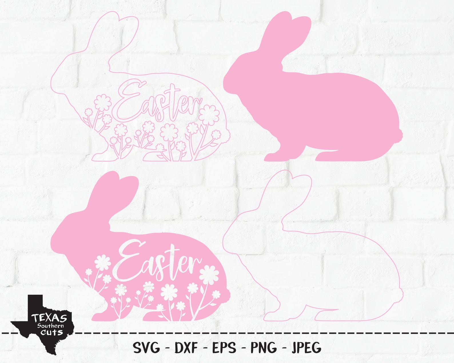Easter Bunny Bundle SVG, Cut File, Shirt Design, Rabbit Ears, Spring ...