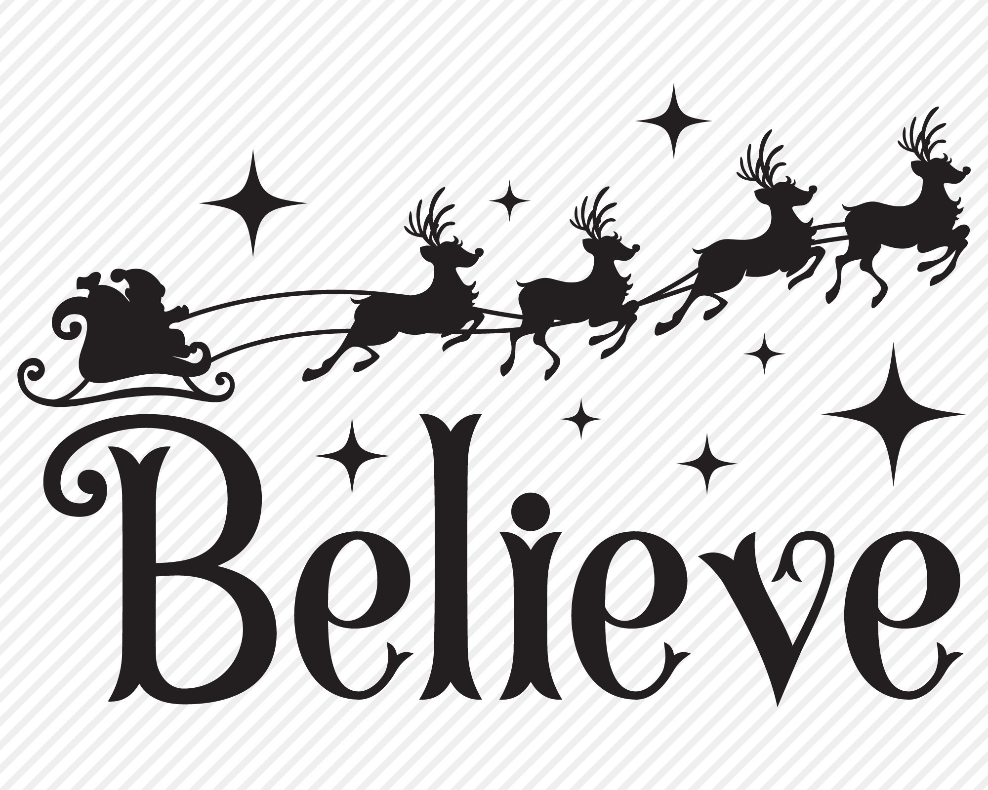 Believe SVG Cut File Christmas Holiday Shirt Design Santa | Etsy UK