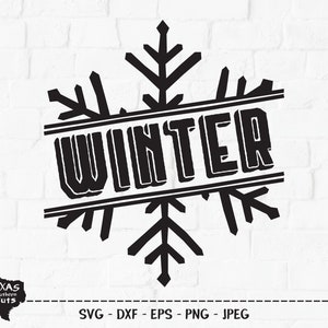 Winter SVG, Cut File, Christmas Holiday Shirt Design, Edgy Snowflake, Snowflakes, Winter Wonderland, Cricut, Silhouette, DXF, PNG
