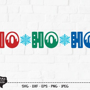 Ho Ho Ho SVG, Cut File, Christmas Shirt Design, Frosty Snowflakes, Holiday Santa Saying, Winter Wonderland, Cricut, Silhouette, DXF, PNG
