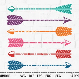 Tribal Arrow Bundle, SVG Cut Files, Cute Camping Shirt Designs, Hippie Arrows, Outdoor Woodland Art, Camp Life, Cricut, Silhouette, DXF, PNG