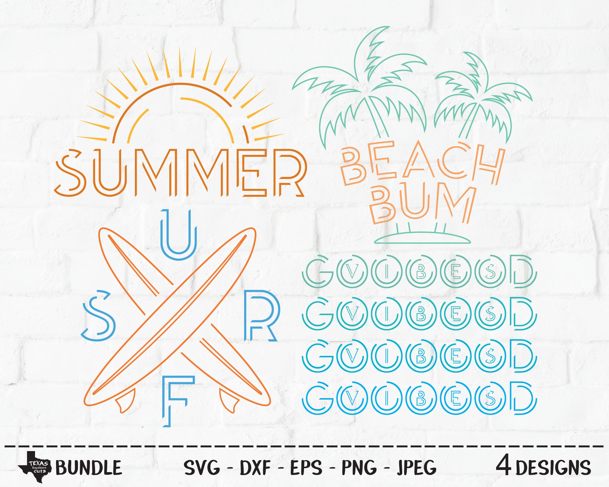 Summer Bundle SVG Cut Files Vacation Shirt Designs - Etsy