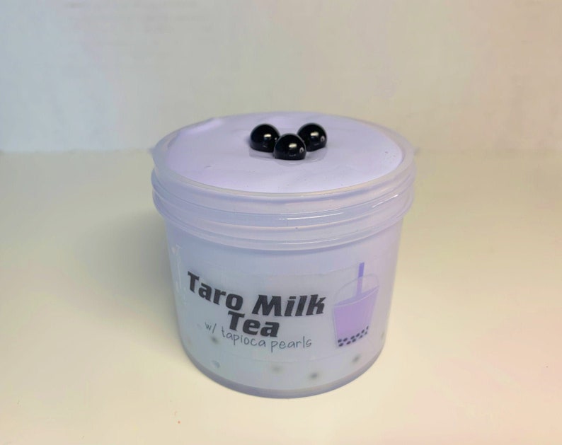 Taro Milk Tea Boba thick slime w/ tapioca pearls/boba | Etsy