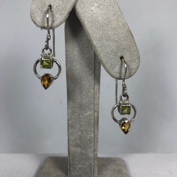 Vera Wolf Sterling Silver Peridot and Citrine Earr
