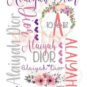 INSTANT DOWNLOAD- Customizable** Baby Girl Blanket -Floral Theme for sublimation printing-.studio3 file, jpeg, png,silhouette