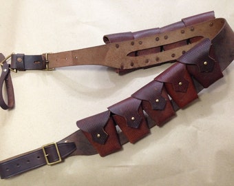 UK 1903 Pattern Leather Cavalry Bandolier "OILED LEATHER" - Repro