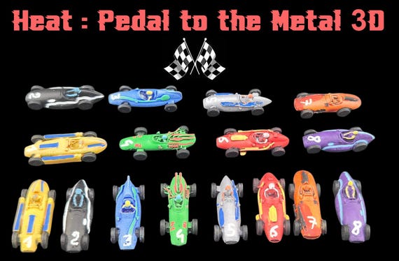 8 Voitures Peintes F1 Pour Le Jeu Heat : Pedal To The Metal - Figurines Résine 27mm - Neuf