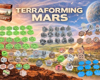 Terraforming Mars 3D Tile Set | Ultimate Board Game Upgrade | Cities, Forests, Oceans & Special Tiles