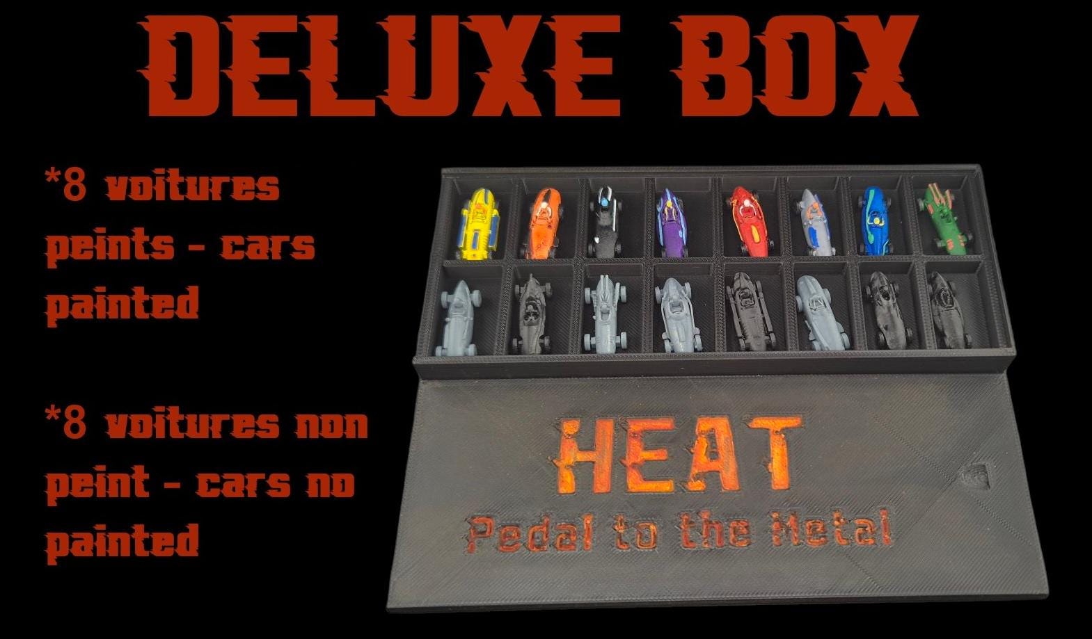 8 Voitures Peintes Pour Heat: Pedal To The Metal - Échelle 27mm - Résine