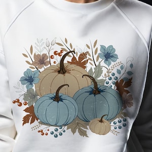 Boho Pumpkins Fall PNG, Retro Fall Png, Pumpkin Season Png, Fall Flower Pumpkin, Fall Shirt, Autumn Vibes Png, Fall Sublimation