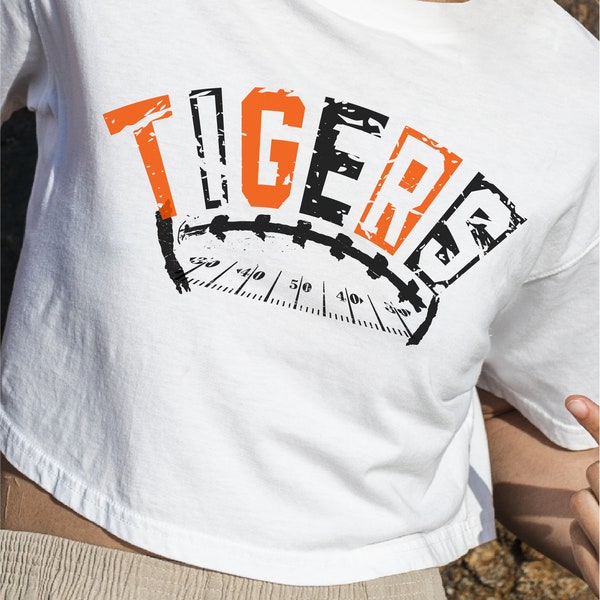 Tiger Team Png, Retro Custom Letters Design Png, Mascot Design Png, Letters Football Design Png, Sublimation Design Png, Football Png