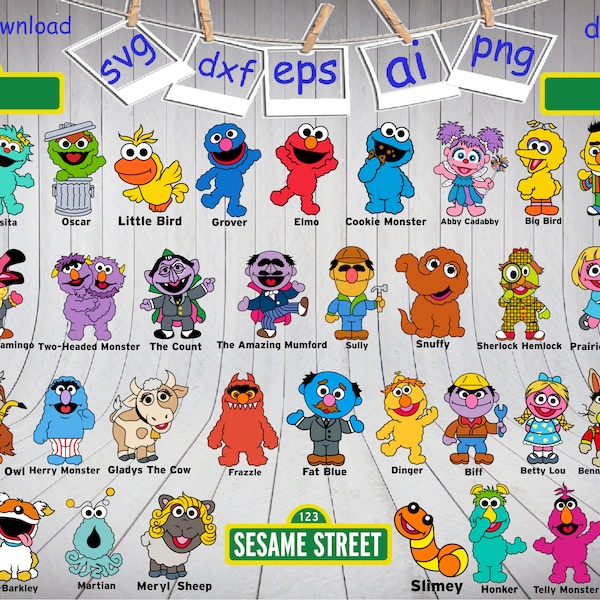 Sesame Street Characters Printable - Etsy